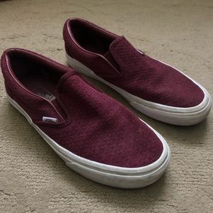 Maroon suede Vans
